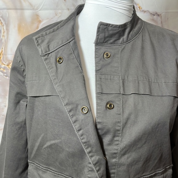 Sanctuary Los Angeles Charcoal Gray Lightweight Jacket with Pockets Button Up S - Picture 4 of 13